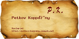 Petkov Koppány névjegykártya